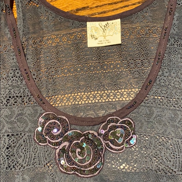 SOLD- free people  cropped lace top - Picture 2 of 3